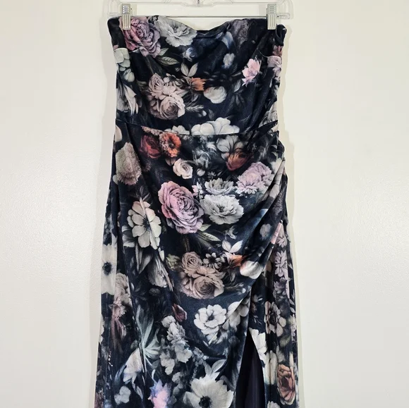 bhldn blue floral dress Adelyn Maxi Dress  Blue Floral Tulle Maxi